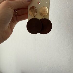 Gold and Brown Statement Earrings